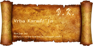 Vrba Karméla névjegykártya