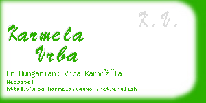 karmela vrba business card